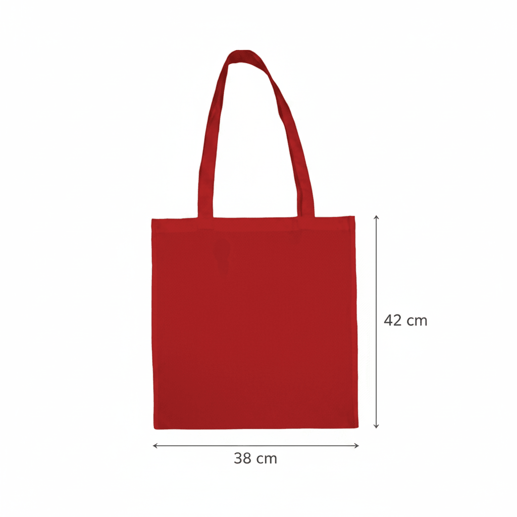 Cheap thin cotton tote bag with custom print 100 g m2 - red