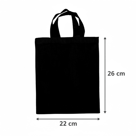 Small Pharmacy  Tote Bags with Custom Print 22×26 cm, 140 g/m² - Black