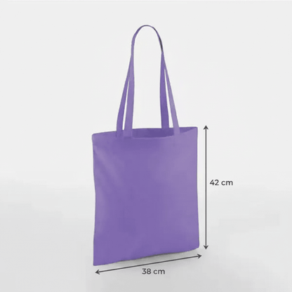 Violet-lilla klassisk mulepose i bomuld 38 × 42 cm (140 g/m²) – billede 2