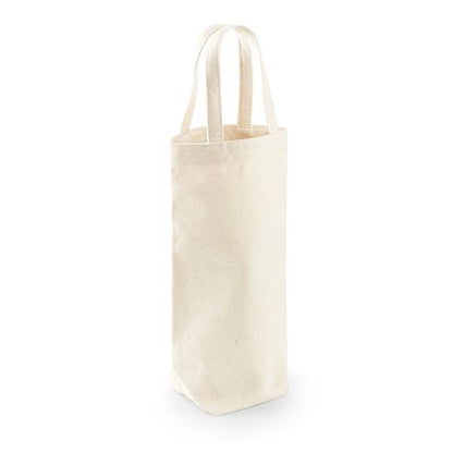 Bolsa portabotellas de algodón Fairtrade natural, 407 g/m², 8x27x8 cm