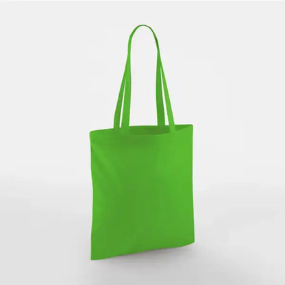 Apple green classic cotton tote bag with long handles and custom logo print, 140 g/m², 38 × 42 cm
