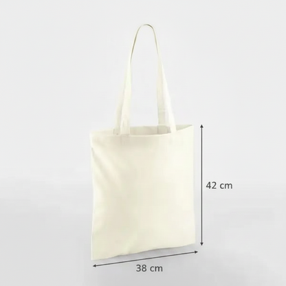 Natur hvid mulepose, 38 × 42 cm, 140 g/m² bomuld med lange hanke – alternativt produktfoto