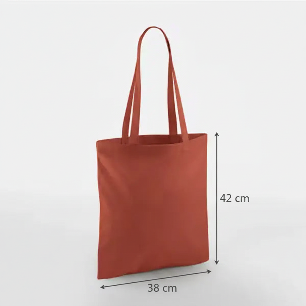 Rustorange klassisk mulepose i bomuld 38 × 42 cm (140 g/m²) – billede 2
