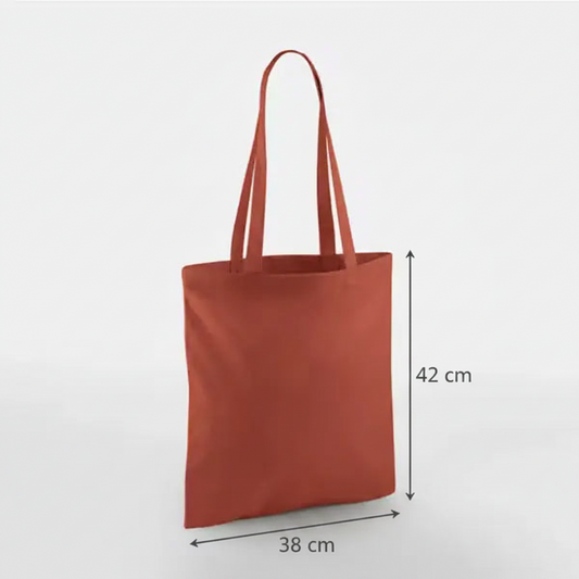 Rustorange klassisk mulepose i bomuld 38 × 42 cm (140 g/m²) – billede 2