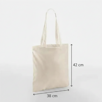Sandbeige klassisk mulepose i bomuld 38 × 42 cm (140 g/m²) – billede 2