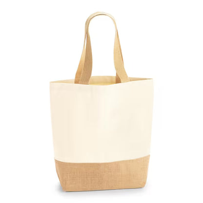 Natural jute base canvas shopper bag, 24 x 41 cm, 407 g/m²