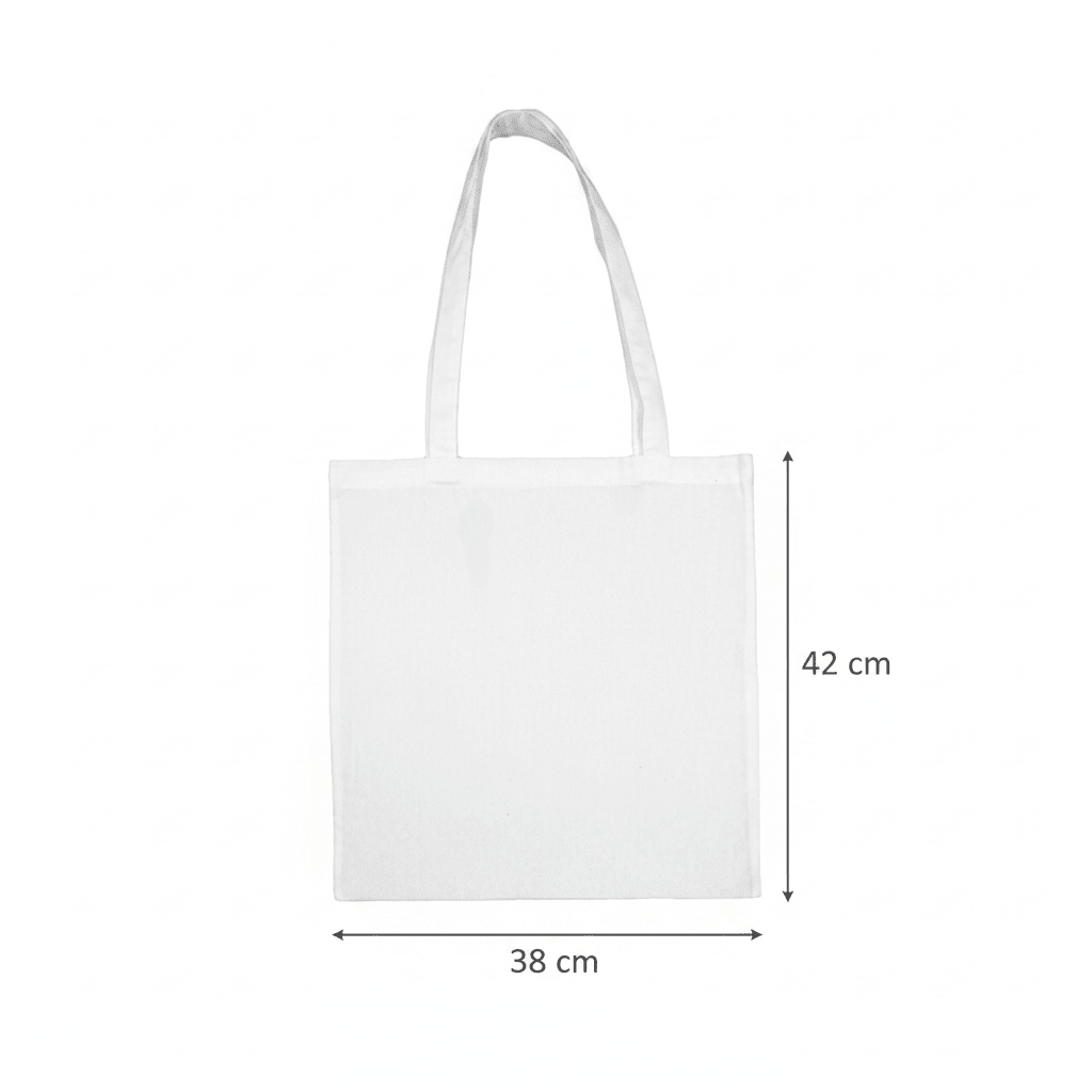 Snow white Cheap thin cotton tote bag with custom print 100 g m2