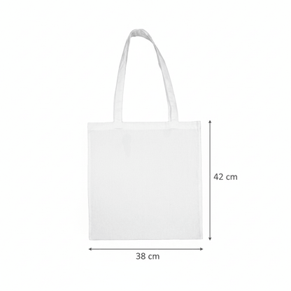 Snow white Cheap thin cotton tote bag with custom print 100 g m2