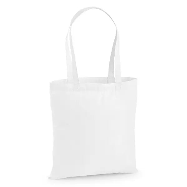 Valkoinen premium-puuvillakangaskassi 38 × 42 cm (200 g/m²) – kuva 1
