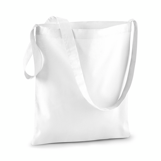 Bolsa Blanca de Algodón con Bandolera y Estampado Personalizado, 140 g/m²